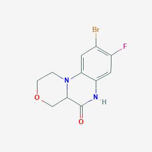 molecular formula C11H10BrFN2O2 B1382660 9-溴-8-氟-1H,2H,4H,4aH,5H,6H-吗啉并[4,3-a]喹喔啉-5-酮 CAS No. 1706683-14-8