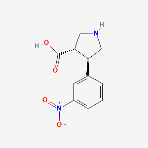 molecular formula C11H12N2O4 B13826617 Trans-4-(3-nitrophenyl)pyrrolidine-3-carboxylic acid 