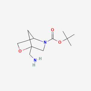 molecular formula C11H20N2O3 B1382664 tert-Butyl 1-(aminomethyl)-2-oxa-5-azabicyclo[2.2.1]heptane-5-carboxylate CAS No. 1357351-98-4