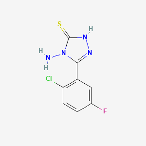 molecular formula C8H6ClFN4S B1382666 4-氨基-5-(2-氯-5-氟苯基)-4H-1,2,4-三唑-3-硫醇 CAS No. 1858242-67-7