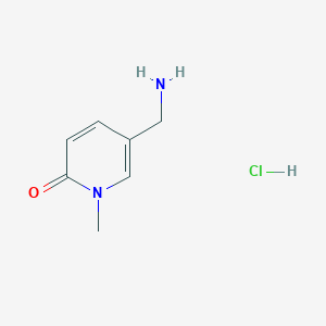 molecular formula C7H11ClN2O B1382673 5-(Aminomethyl)-1-methyl-1,2-dihydropyridin-2-one hydrochloride CAS No. 1891129-86-4