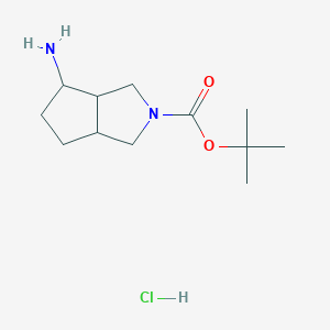 molecular formula C12H23ClN2O2 B1382676 盐酸 4-氨基-六氢-环戊[c]吡咯-2-羧酸叔丁酯 CAS No. 1965308-86-4