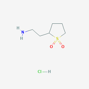molecular formula C6H14ClNO2S B1382688 2-(2-Aminoethyl)-1lambda6-thiolane-1,1-dione hydrochloride CAS No. 2094938-84-6