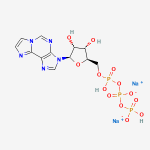 molecular formula C12H14N5Na2O13P3 B13826890 3H-Imidazo[2,1-i]purine,3-[5-O-[hydroxy[[hydroxy(phosphonooxy)phosphinyl]oxy]phosphinyl]-b-D-ribofuranosyl]-,disodium salt(9ci) 