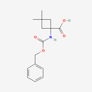 molecular formula C15H19NO4 B1382690 1-(((Benzyloxy)carbonyl)amino)-3,3-dimethylcyclobutane-1-carboxylic acid CAS No. 1935520-14-1