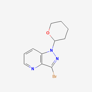 molecular formula C11H12BrN3O B1382691 3-Bromo-1-(tetrahydro-2H-pyran-2-yl)-1H-pyrazolo[4,3-b]pyridine CAS No. 1416713-93-3