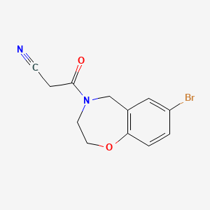 molecular formula C12H11BrN2O2 B1382705 3-(7-Bromo-2,3,4,5-tetrahydro-1,4-benzoxazepin-4-yl)-3-oxopropanenitrile CAS No. 1808444-03-2