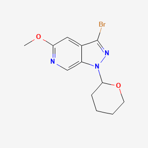 molecular formula C12H14BrN3O2 B1382708 3-Bromo-5-methoxy-1-(tetrahydro-2H-pyran-2-yl)-1H-pyrazolo[3,4-c]pyridine CAS No. 1416714-08-3