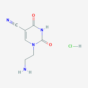 molecular formula C7H9ClN4O2 B1382720 1-(2-Aminoethyl)-2,4-dioxo-1,2,3,4-tetrahydropyrimidine-5-carbonitrile hydrochloride CAS No. 2044714-04-5