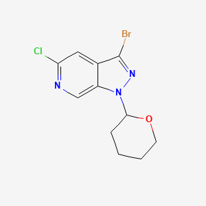 molecular formula C11H11BrClN3O B1382722 3-溴-5-氯-1-(四氢-2H-吡喃-2-基)-1H-吡唑并[3,4-c]吡啶 CAS No. 1416712-43-0