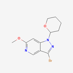 molecular formula C12H14BrN3O2 B1382724 3-Bromo-6-methoxy-1-(tetrahydro-2H-pyran-2-yl)-1H-pyrazolo[4,3-c]pyridine CAS No. 1416714-60-7