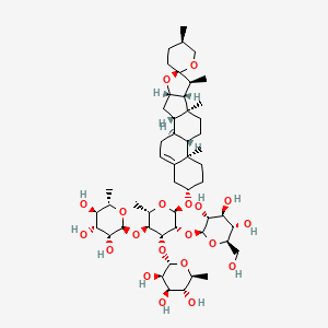 (2S,3R,4R,5R,6S)-2-methyl-6-[(2S,3S,4R,5R,6R)-2-methyl-6-[(1S,2S,4S,5'R,6R,7S,8R,9S,12S,13R,16S)-5',7,9,13-tetramethylspiro[5-oxapentacyclo[10.8.0.02,9.04,8.013,18]icos-18-ene-6,2'-oxane]-16-yl]oxy-5-[(2S,3R,4S,5S,6R)-3,4,5-trihydroxy-6-(hydroxymethyl)oxan-2-yl]oxy-4-[(2S,3R,4R,5R,6S)-3,4,5-trihydroxy-6-methyloxan-2-yl]oxyoxan-3-yl]oxyoxane-3,4,5-triol