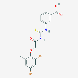 3-[[2-(2,4-Dibromo-6-methylphenoxy)acetyl]carbamothioylamino]benzoic acid