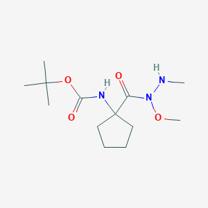 molecular formula C13H25N3O4 B1382730 Tert-butyl 1-(methoxy(methylamino)carbamoyl)cyclopentylcarbamate CAS No. 851726-73-3