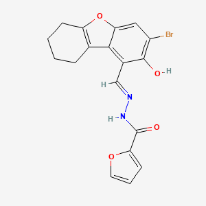 molecular formula C18H15BrN2O4 B13827347 N'-[(E)-(3-bromo-2-hydroxy-6,7,8,9-tetrahydrodibenzo[b,d]furan-1-yl)methylidene]furan-2-carbohydrazide 