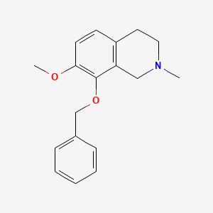 molecular formula C18H21NO2 B13827357 7-methoxy-2-methyl-8-phenylmethoxy-3,4-dihydro-1H-isoquinoline CAS No. 36646-87-4