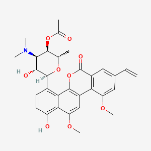 [(2S,3R,4R,5R,6S)-4-(dimethylamino)-6-(8-ethenyl-1-hydroxy-10,12-dimethoxy-6-oxonaphtho[1,2-c]isochromen-4-yl)-5-hydroxy-2-methyloxan-3-yl] acetate