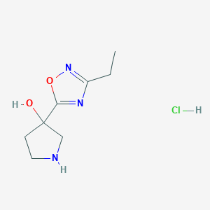 3-(3-Ethyl-1,2,4-oxadiazol-5-yl)pyrrolidin-3-ol hydrochloride
