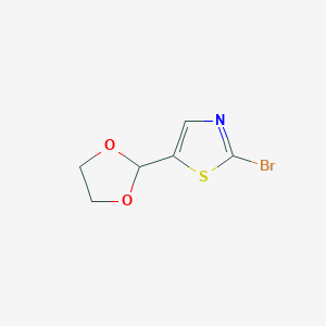 molecular formula C6H6BrNO2S B1382745 2-Bromo-5-(1,3-dioxolan-2-yl)-1,3-thiazole CAS No. 773088-29-2