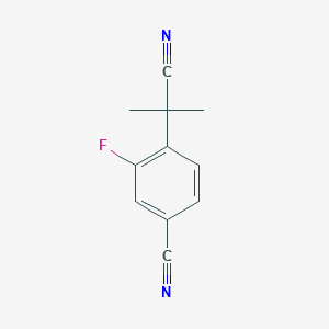 molecular formula C11H9FN2 B1382747 4-(1-Cyano-1-methylethyl)-3-fluorobenzonitrile CAS No. 1314741-25-7