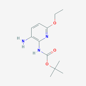molecular formula C12H19N3O3 B1382749 (3-Amino-6-ethoxy-pyridin-2-yl)-carbamic acid tert-butyl ester CAS No. 1220039-66-6