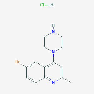 molecular formula C14H17BrClN3 B1382750 6-Bromo-2-methyl-4-(piperazin-1-yl)quinoline Hydrochloride CAS No. 1333256-43-1