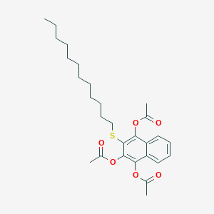 molecular formula C28H38O6S B13827514 1,4-Bis(acetyloxy)-3-(dodecylsulfanyl)-2-naphthyl acetate CAS No. 41565-78-0