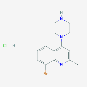 molecular formula C14H17BrClN3 B1382761 8-溴-2-甲基-4-(哌嗪-1-基)喹啉盐酸盐 CAS No. 1333253-23-8
