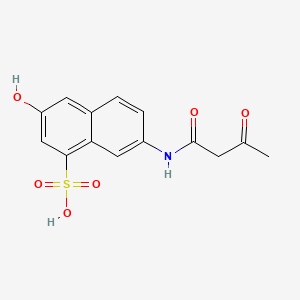 molecular formula C14H13NO6S B13827624 7-((1,3-Dioxobutyl)amino)-3-hydroxynaphthalene-1-sulphonic acid CAS No. 30128-32-6