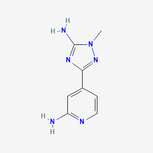 molecular formula C8H10N6 B1382763 4-(5-amino-1-methyl-1H-1,2,4-triazol-3-yl)pyridin-2-amine CAS No. 1566546-85-7