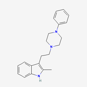 molecular formula C21H25N3 B13827649 1-(2-(2-Methylindol-2-yl)ethyl)-4-phenylpiperazine CAS No. 4121-77-1