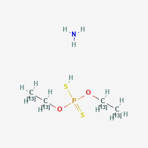 molecular formula C4H14NO2PS2 B13827668 azane;di((1,2-13C2)ethoxy)-sulfanyl-sulfanylidene-lambda5-phosphane 