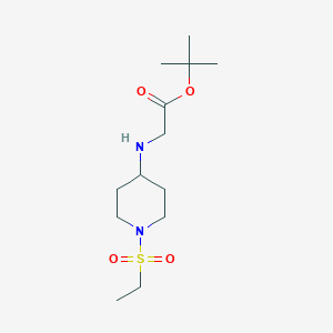 molecular formula C13H26N2O4S B1382768 Tert-butyl 2-{[1-(ethanesulfonyl)piperidin-4-yl]amino}acetate CAS No. 1795433-82-7