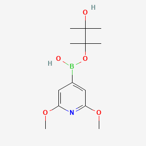 molecular formula C13H22BNO5 B13827683 (2,6-Dimethoxypyridin-4-yl)-(3-hydroxy-2,3-dimethylbutan-2-yl)oxyborinic acid 