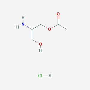 molecular formula C5H12ClNO3 B1382770 2-Amino-3-hydroxypropyl acetate hydrochloride CAS No. 1379321-13-7