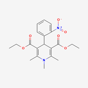 molecular formula C20H24N2O6 B13827732 3,5-Pyridinedicarboxylic acid, 1,4-dihydro-4-(2-nitrophenyl)-1,2,6-trimethyl-, diethyl ester CAS No. 30131-50-1