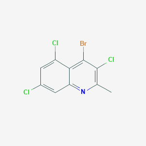 molecular formula C10H5BrCl3N B1382774 4-Bromo-3,5,7-trichloro-2-methylquinoline CAS No. 1333255-86-9