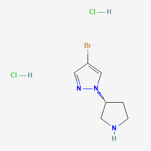 molecular formula C7H12BrCl2N3 B1382775 (R)-4-Bromo-1-pyrrolidin-3-yl-1H-pyrazole dihydrochloride CAS No. 1428331-36-5