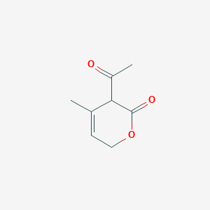 molecular formula C8H10O3 B13827818 5-Acetyl-4-methyl-2,5-dihydropyran-6-one 