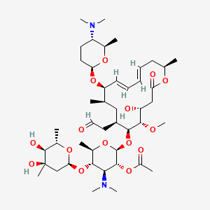 [(2S,3R,4S,5S,6R)-5-[(2S,4R,5S,6S)-4,5-dihydroxy-4,6-dimethyloxan-2-yl]oxy-4-(dimethylamino)-2-[[(4R,5S,6S,7R,9R,10R,11E,13E,16R)-10-[(2R,5S,6R)-5-(dimethylamino)-6-methyloxan-2-yl]oxy-4-hydroxy-5-methoxy-9,16-dimethyl-2-oxo-7-(2-oxoethyl)-1-oxacyclohexadeca-11,13-dien-6-yl]oxy]-6-methyloxan-3-yl] acetate