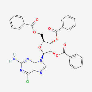 [(2S,3S,4S,5S)-5-(2-amino-6-chloropurin-9-yl)-3,4-dibenzoyloxyoxolan-2-yl]methyl benzoate