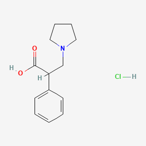molecular formula C13H18ClNO2 B1382811 2-Phenyl-3-(pyrrolidin-1-yl)propanoic acid hydrochloride CAS No. 1338795-41-7