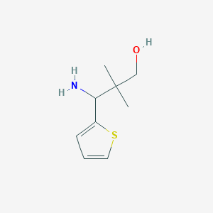 molecular formula C9H15NOS B1382824 3-Amino-2,2-dimethyl-3-(thiophen-2-yl)propan-1-ol CAS No. 1337640-20-6