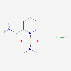 molecular formula C8H20ClN3O2S B1382827 2-(aminomethyl)-N,N-dimethylpiperidine-1-sulfonamide hydrochloride CAS No. 1803607-97-7