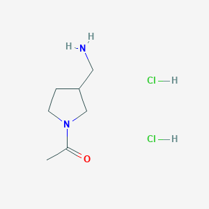 molecular formula C7H16Cl2N2O B1382828 1-[3-(氨甲基)吡咯烷-1-基]乙酮二盐酸盐 CAS No. 1803596-63-5