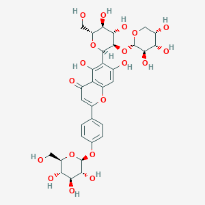 6-[(2R,3R,4S,5S,6R)-4,5-dihydroxy-6-(hydroxymethyl)-3-[(2S,3R,4S,5S)-3,4,5-trihydroxyoxan-2-yl]oxyoxan-2-yl]-5,7-dihydroxy-2-[4-[(2S,3R,4S,5S,6R)-3,4,5-trihydroxy-6-(hydroxymethyl)oxan-2-yl]oxyphenyl]chromen-4-one