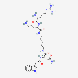 N-[5-[[5-amino-2-[[2-amino-5-(diaminomethylideneamino)pentanoyl]amino]pentanoyl]amino]pentyl]-2-[[2-(1H-indol-3-yl)acetyl]amino]butanediamide