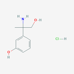 molecular formula C9H14ClNO2 B1382844 3-(2-Amino-1-hydroxypropan-2-yl)phenol hydrochloride CAS No. 1803603-59-9