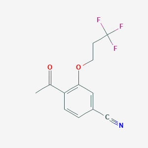 molecular formula C12H10F3NO2 B1382852 4-Acetyl-3-(3,3,3-trifluoropropoxy)benzonitrile CAS No. 1803588-31-9