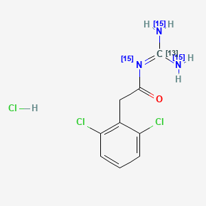 N-[bis(15N)(azanyl)(113C)methylidene]-2-(2,6-dichlorophenyl)acetamide;hydrochloride